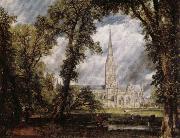John Constable View of Salisbury Cathedral Grounds from the Bishop's House Sweden oil painting artist